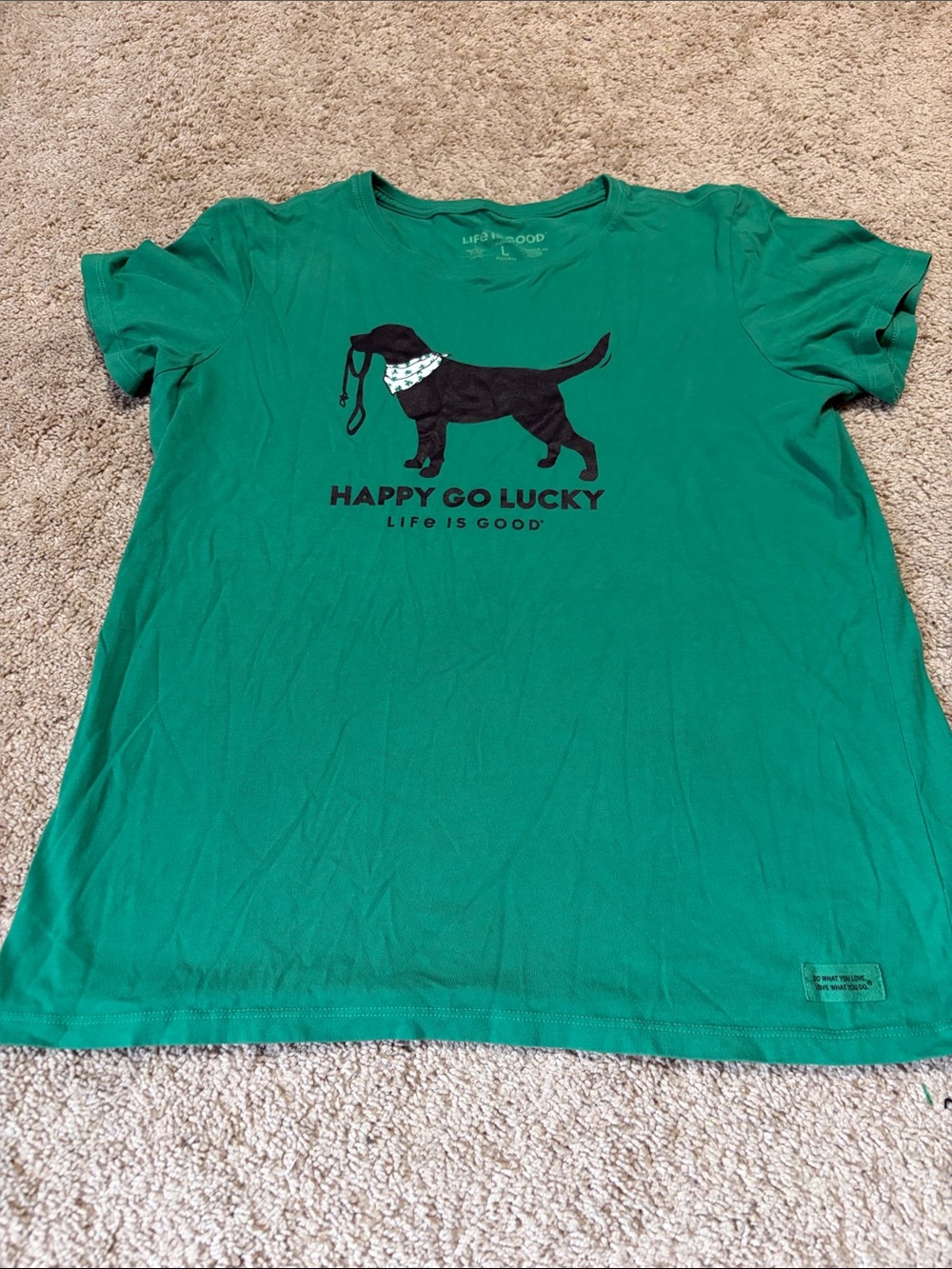 Life is Good Graphic Tee Large Happy go Lucky
